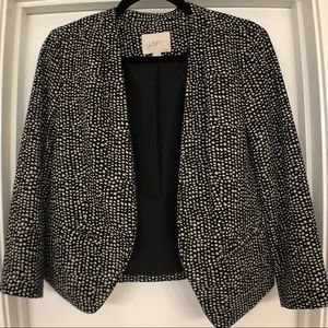 LOFT Petite Black/White 3/4 Blazer